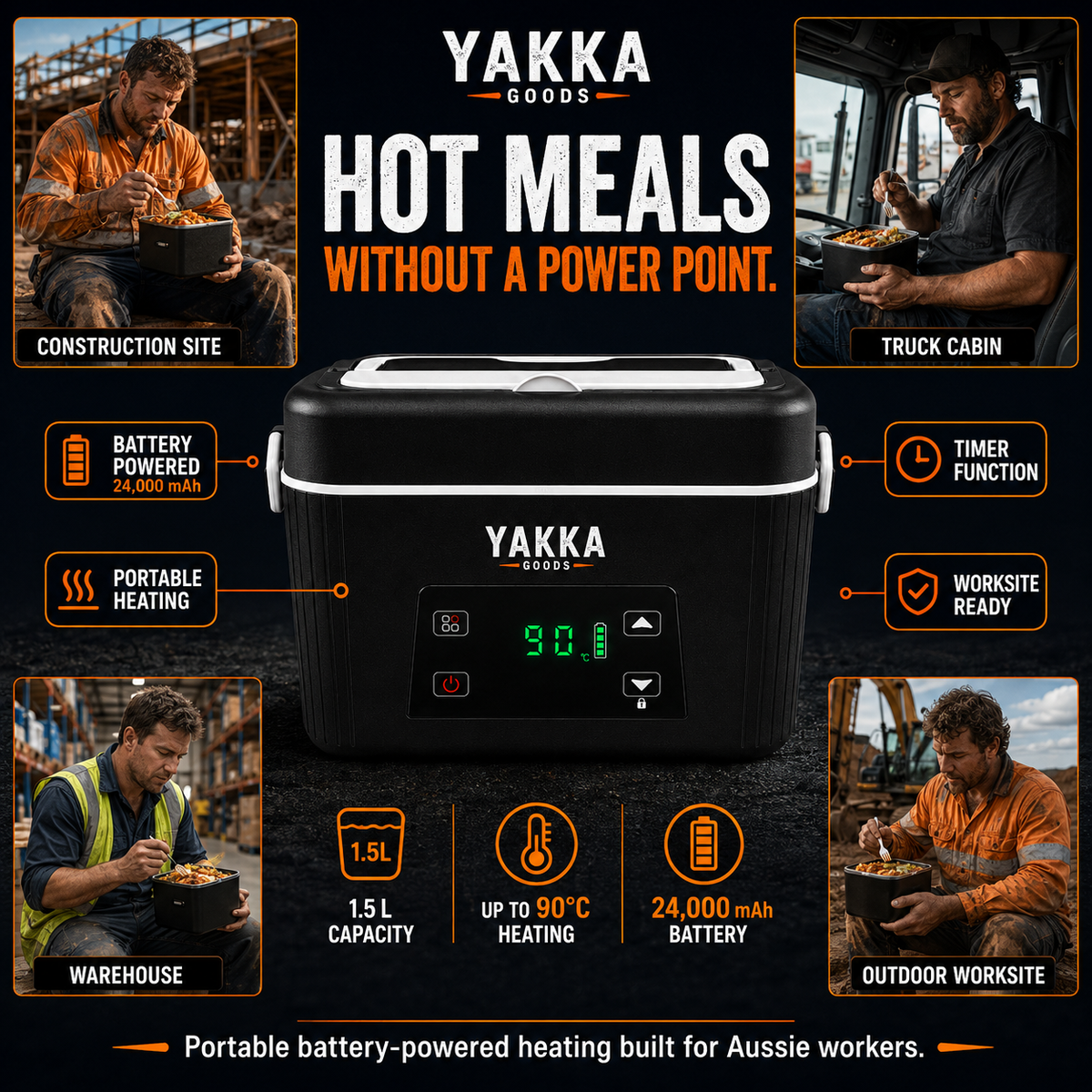 Yakka Heating LunchBox 1.5L - Extra Large